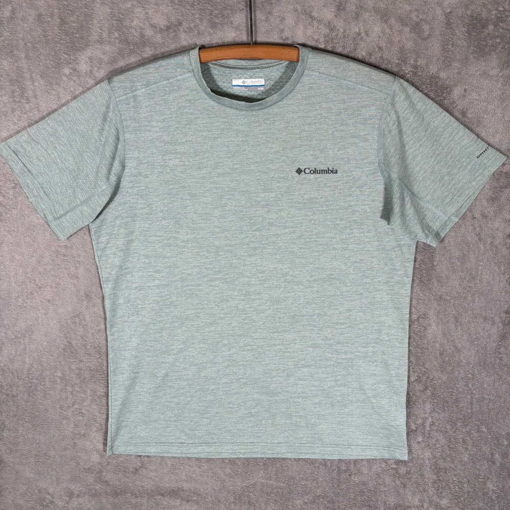 Columbia Omni-Freeze Zero Mens Medium Sage Green Heather Active T-Shirt AO3561
